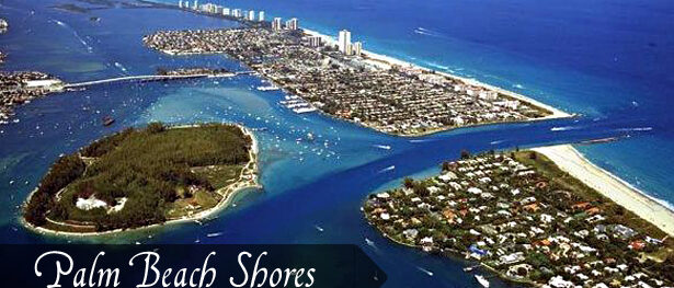 photo of an aerial view of Palm Beach Shores town
